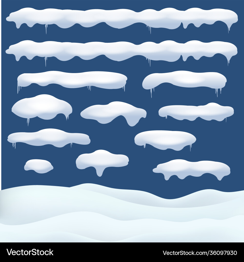 Snowfall an different shapes and forms Vector Image