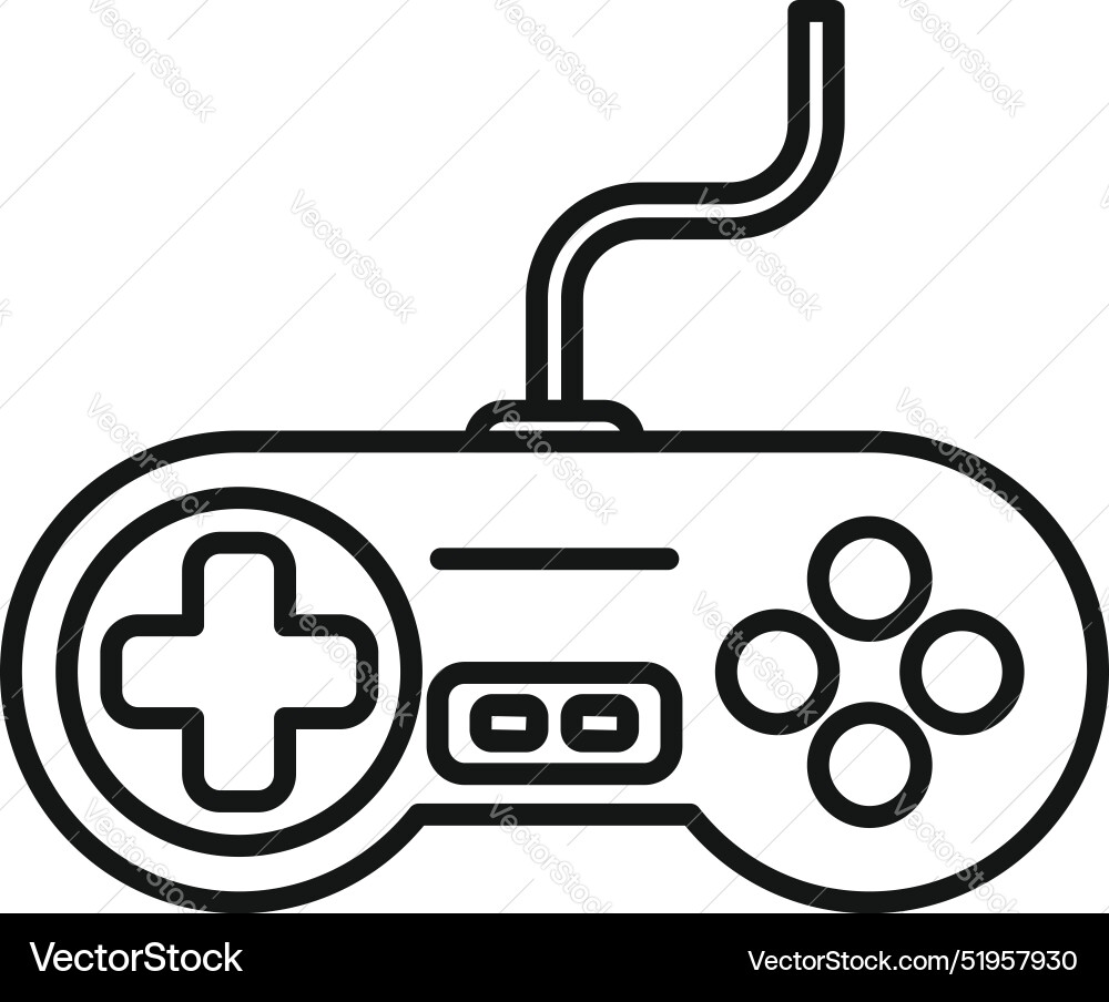 Wired gamepad with buttons and directional pad Wired gamepad with buttons and directional pad vector image