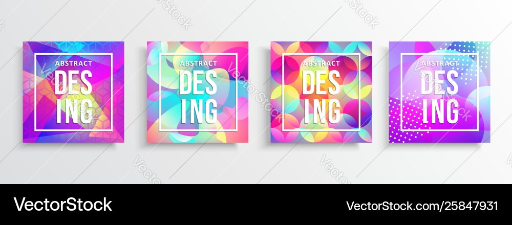 Abstract colorful background template design set vector image
