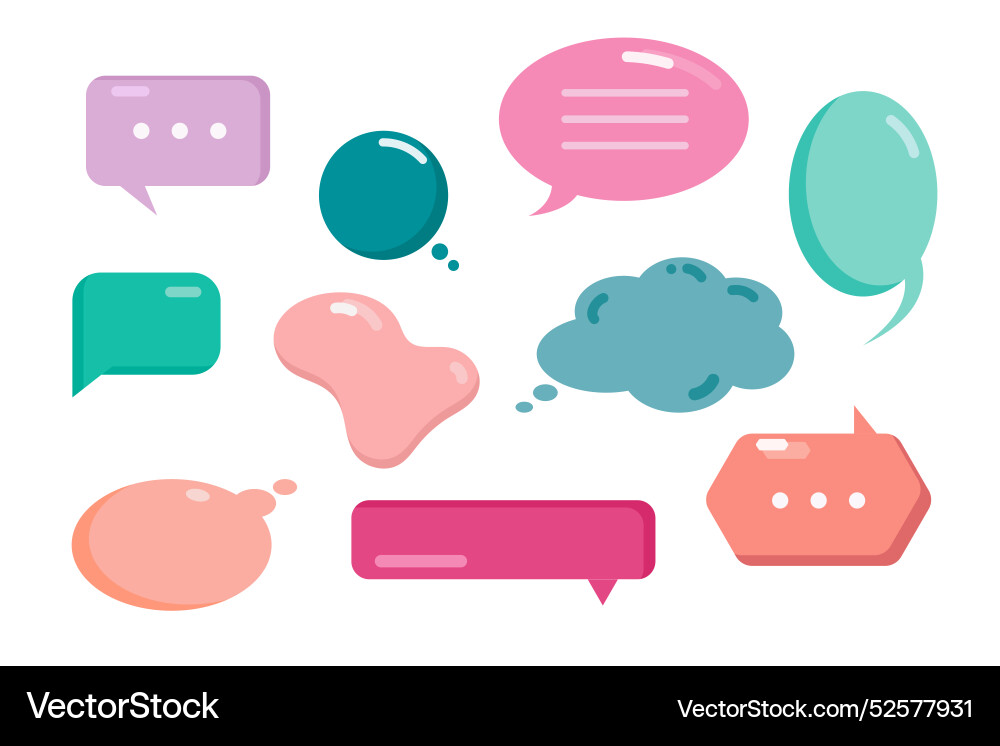 Colorful Speech Bubbles Set vector image