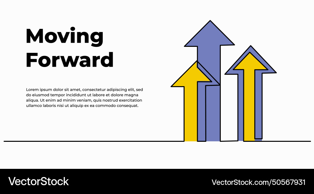 Continuous line design of arrow one vector image