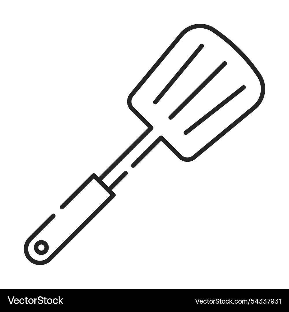 Cooking spatula line icon isolated Cooking spatula line icon isolated vector image