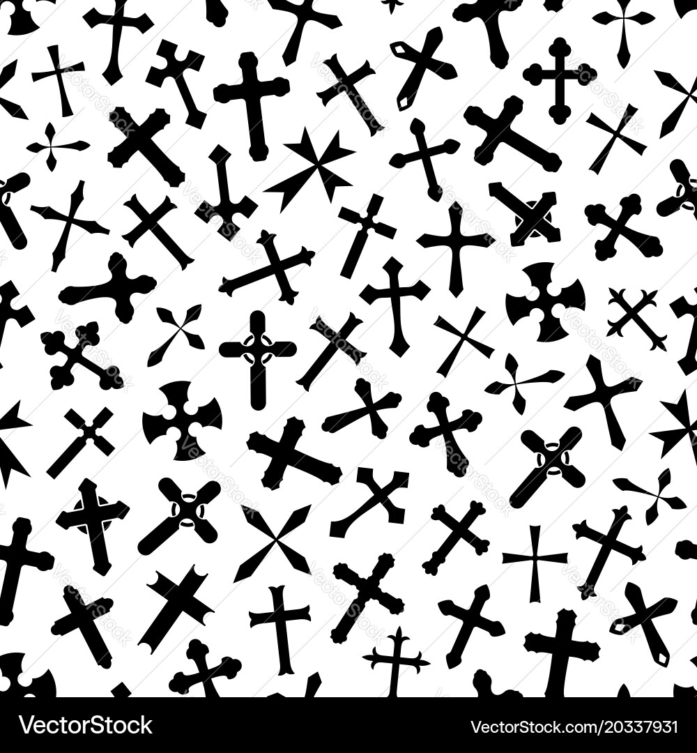 Cross Crucifix Seamless Pattern vector image
