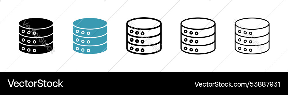 Database icon set vector image