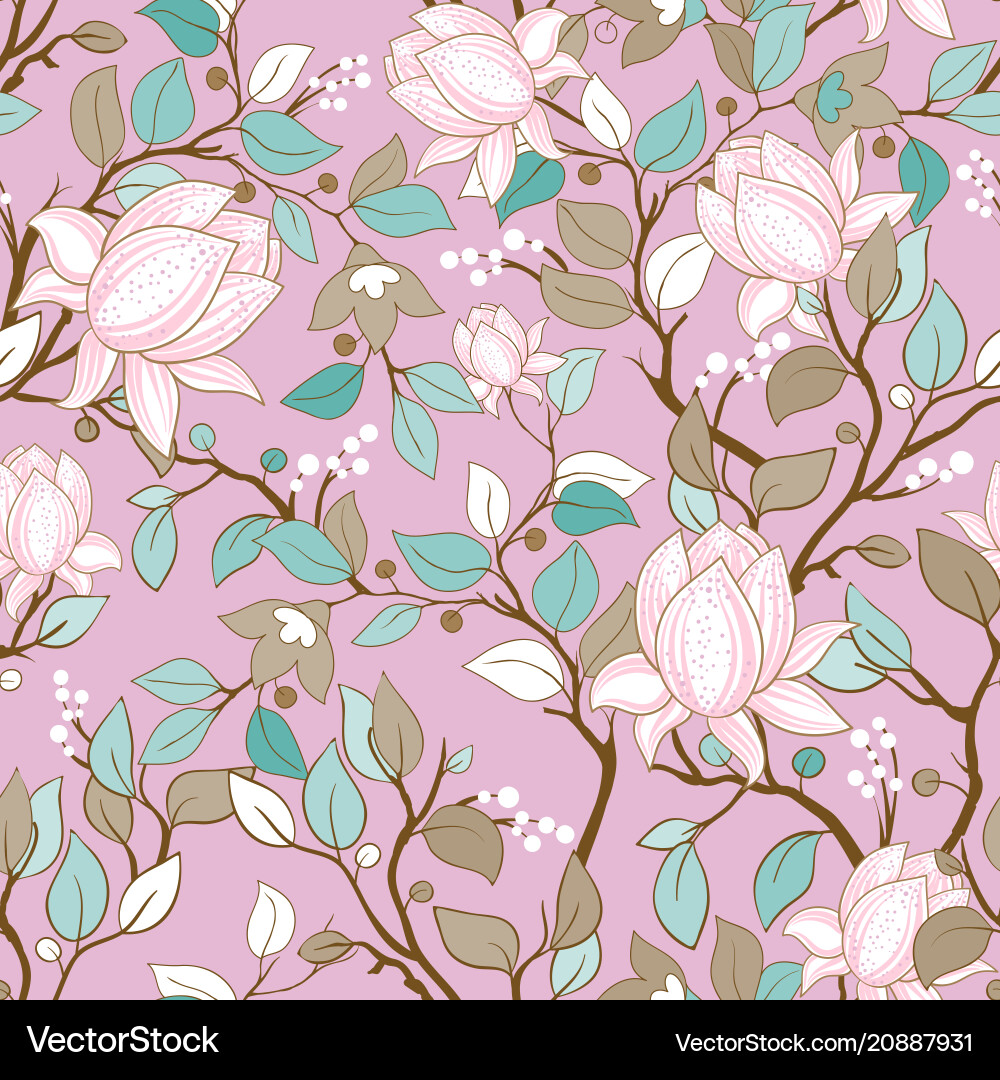 Delicate seamless pattern with large decorative Delicate seamless pattern with large decorative vector image