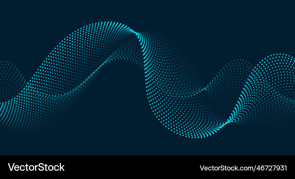Dynamic Particle Waves Background Vector Image