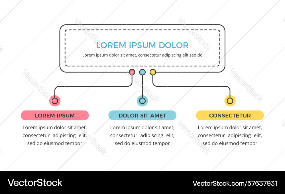 Flow chart with 3 elements Flow chart with 3 elements vector image