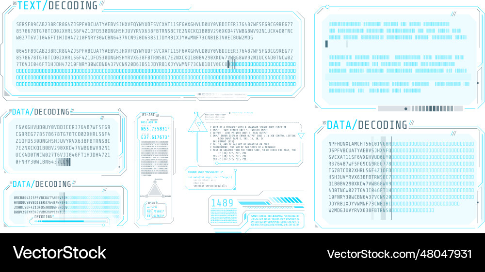 Hud interface design for decoding big data Hud interface design for decoding big data Vector Image