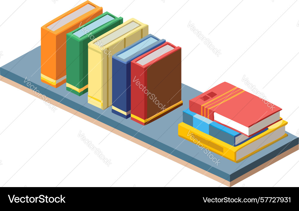 Isometric stack of books knowledge and learning vector image