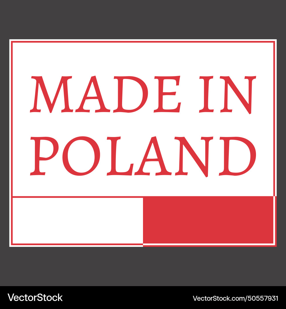 Made in poland sticker label logo Royalty Free Vector Image