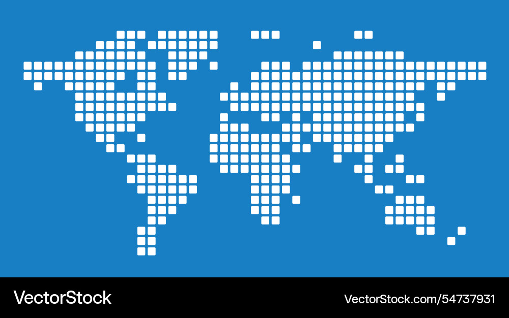 Map of the world with pattern mosaic dots vector image