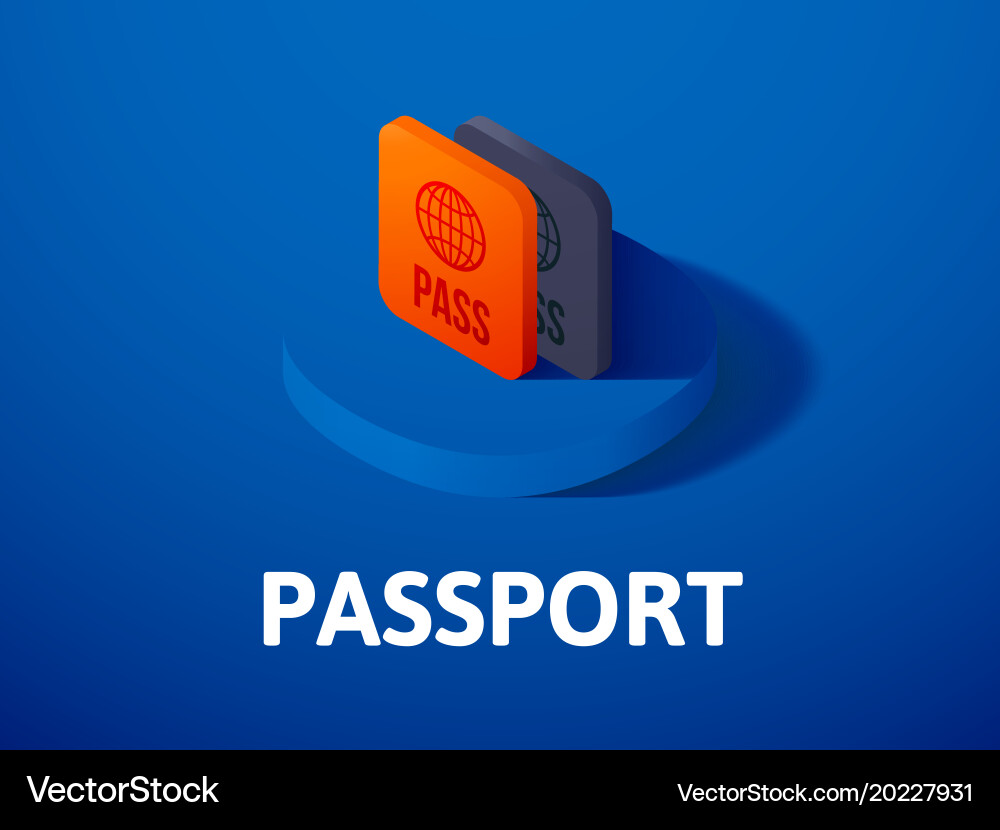 Passport isometric icon isolated on color vector image