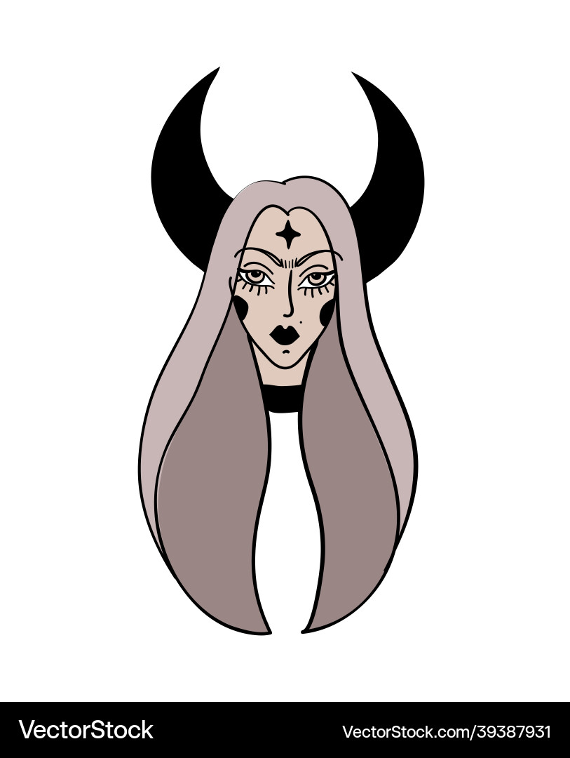 Portrait of a cute witch halloween sticker Portrait of a cute witch halloween sticker vector image