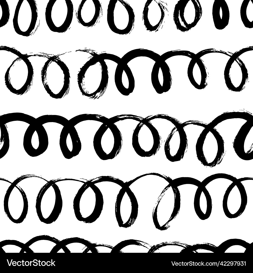 Seamless pattern with black swirled lines Seamless pattern with black swirled lines vector image