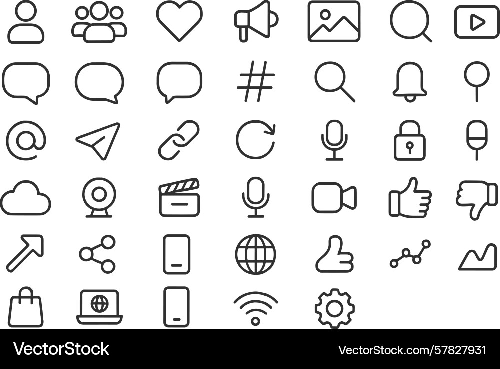 Set of minimalistic web icons designed for various Set of minimalistic web icons designed for various Vector Image