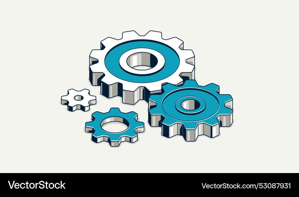 Teamwork concept gears and cogs composition Vector Image