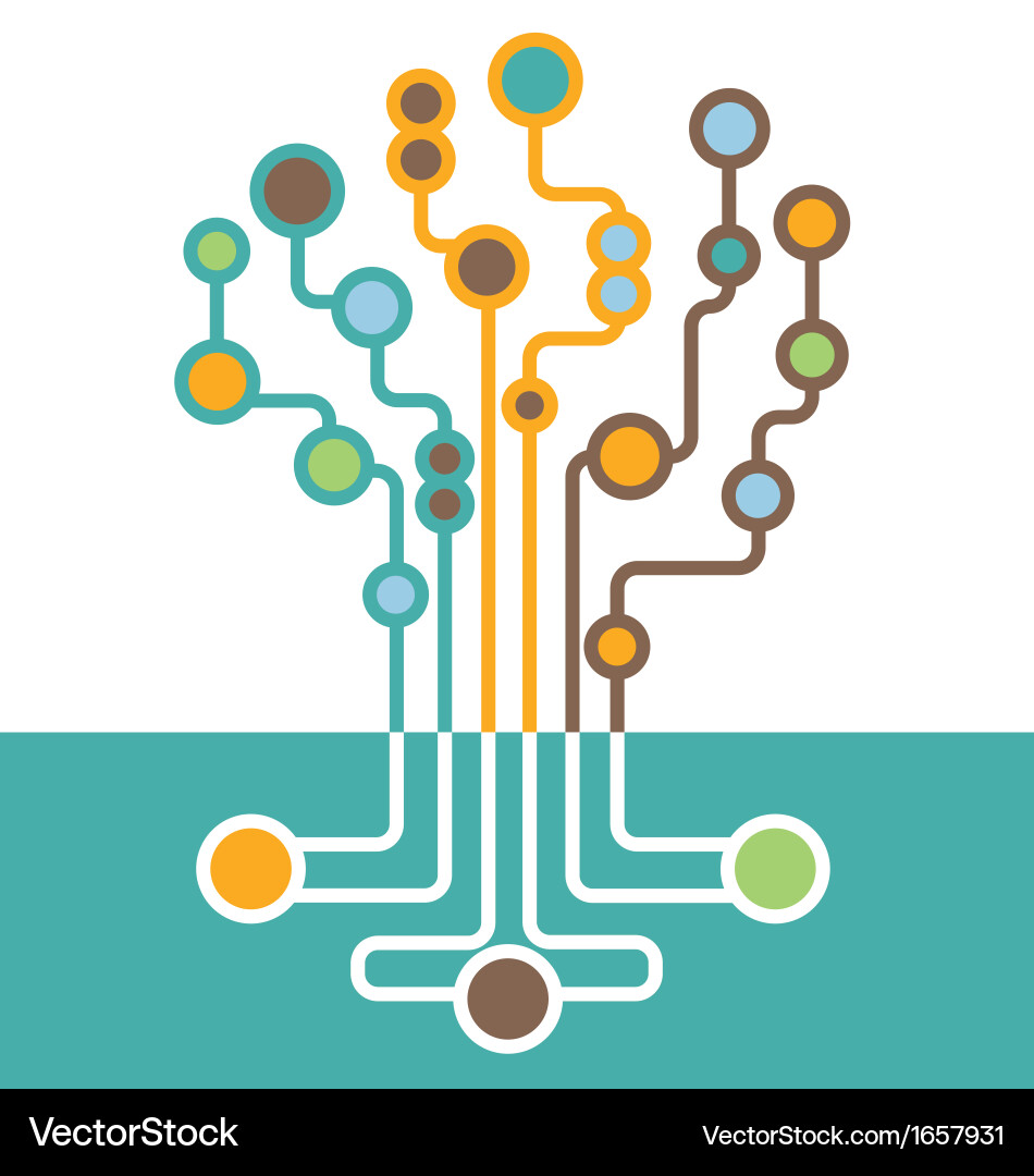 Tech Circuit Tree vector image