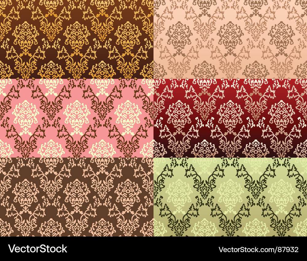 Damask Muster Hintergrund Vektorbild