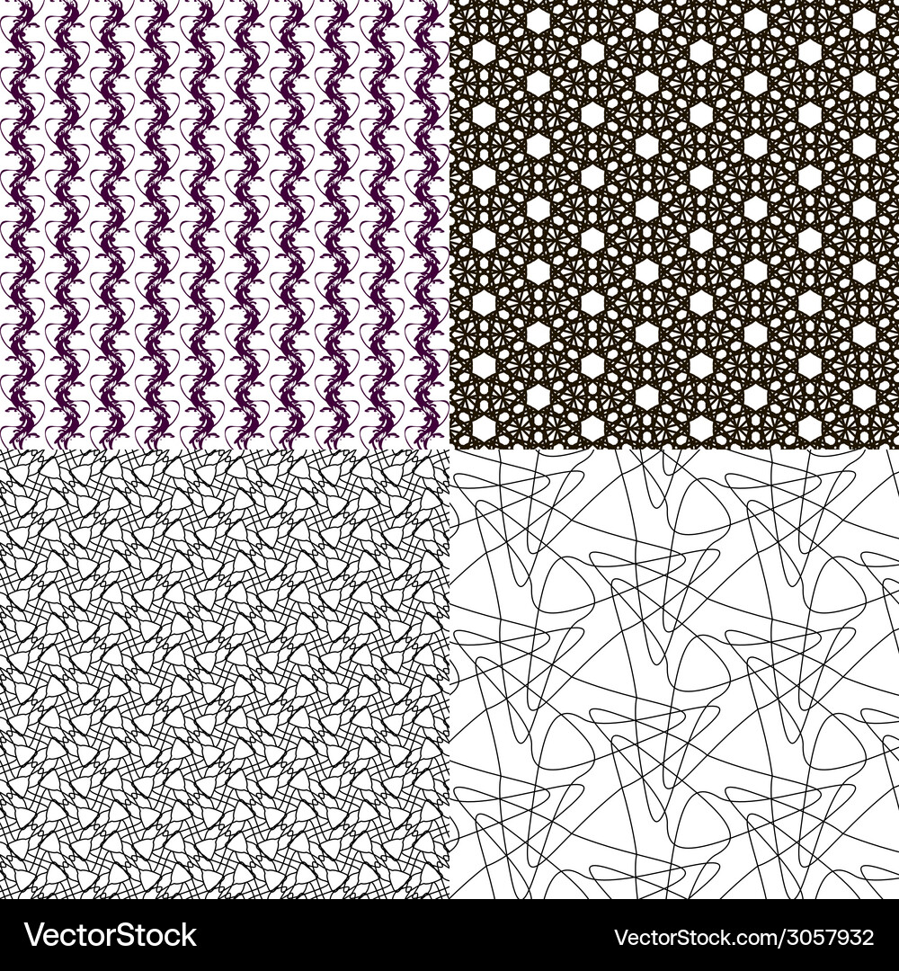 Geometric patterns tiling set of abstract vintage Vector Image
