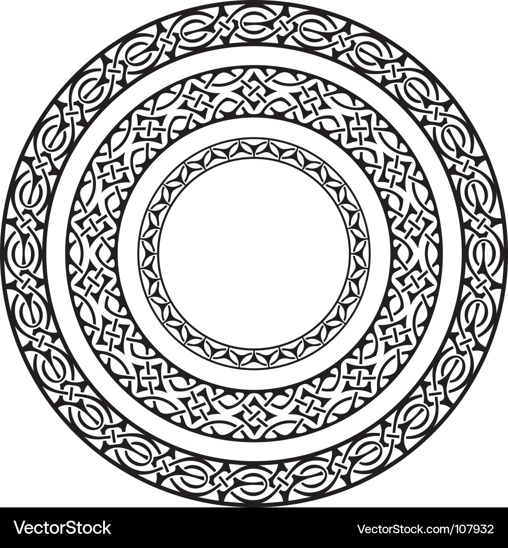 Intricate Circle Frame Pattern Vector Image