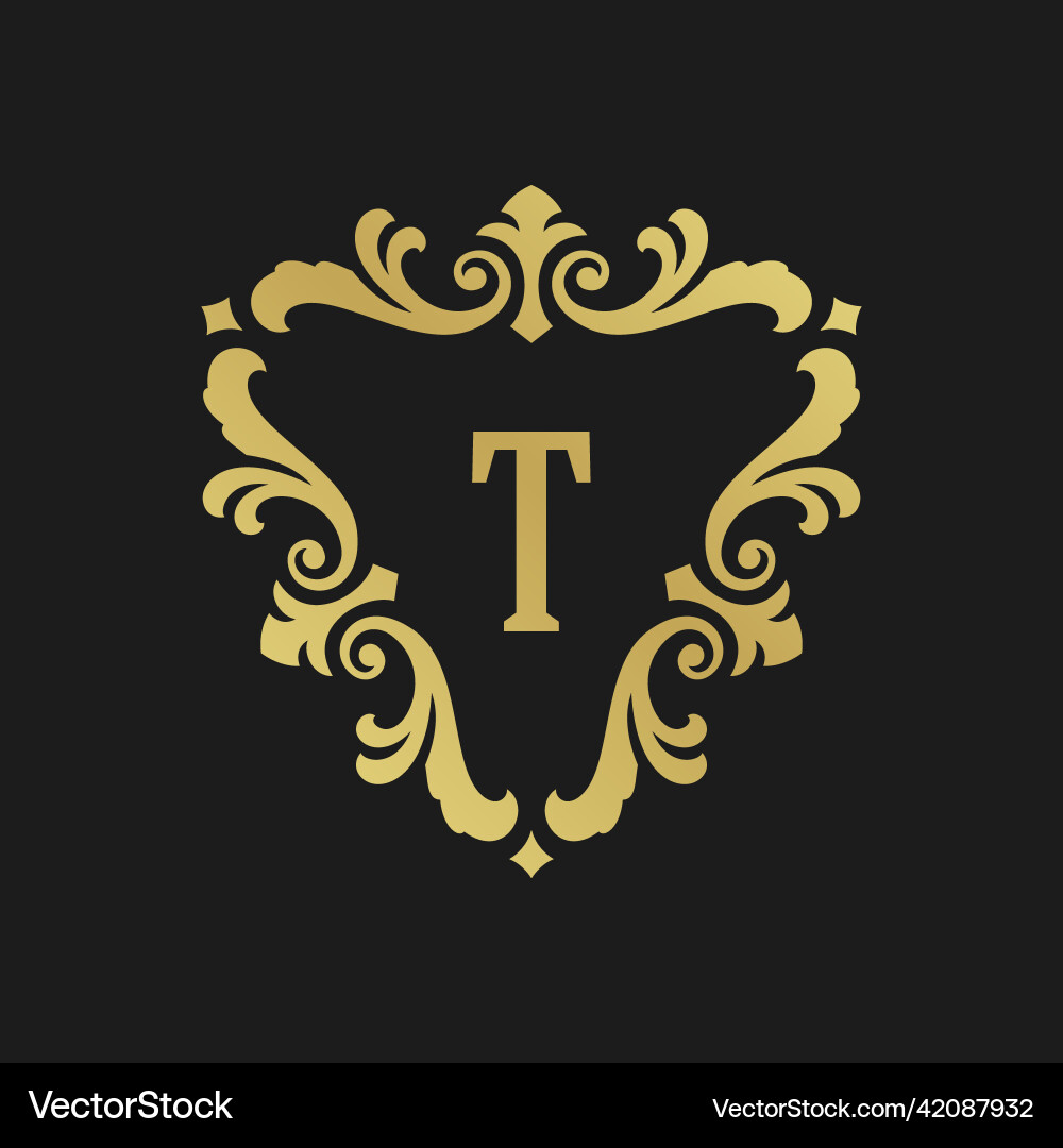 Luxury monogram logo template object Vector Image