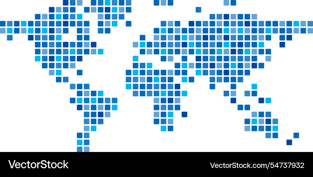 Map of the world with pattern mosaic dots Map of the world with pattern mosaic dots vector image