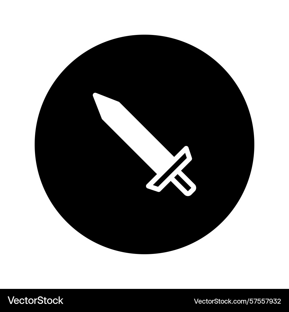 Minimalistic of a sword in circular frame Vector Image