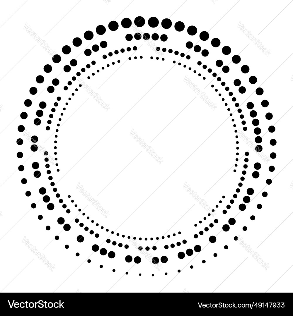 Abstract halftone circular dotted frame vector image