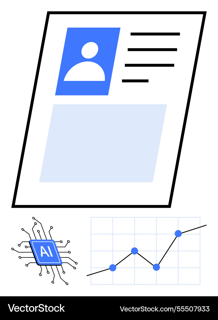 Ai-powered data analysis and profile Ai-powered data analysis and profile vector image