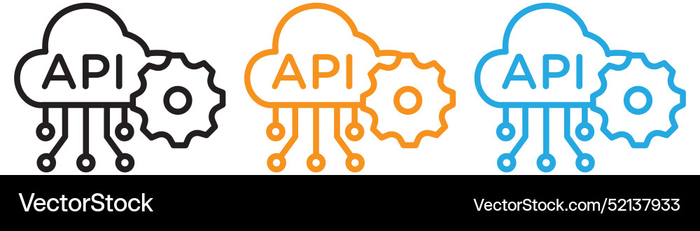 Cloud api logo set Sammlung für web app ui Cloud api logo set Sammlung für web app ui vektorbild