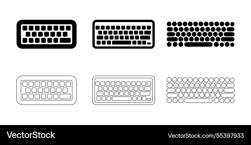 Computer keyboard icons set Computer keyboard icons set vector image