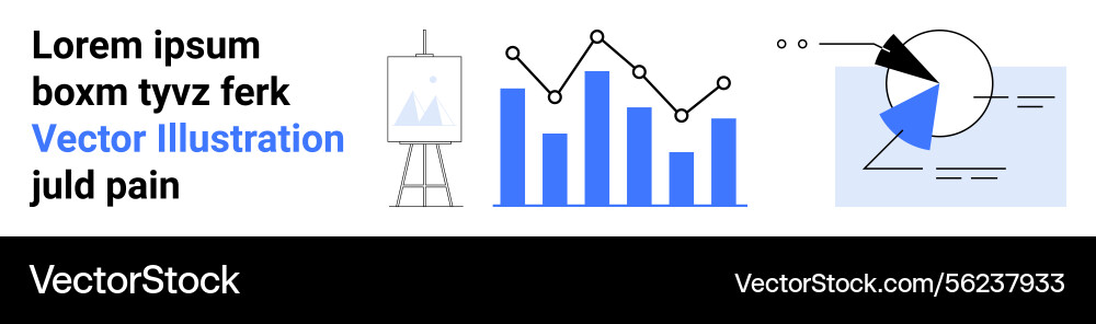 Data presentation with graphs bar chart pie Vector Image