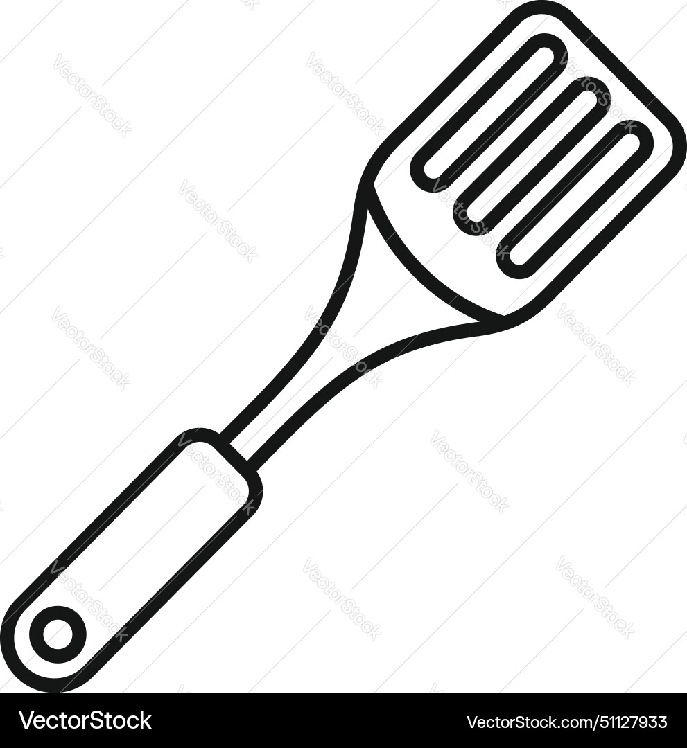 Fried element spatula icon outline object Fried element spatula icon outline object vector image
