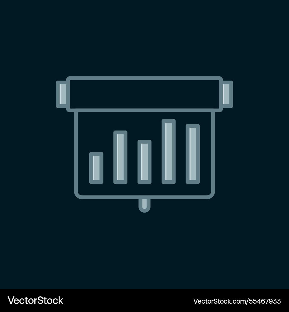 Line board with graph chart icon isolated Line board with graph chart icon isolated vector image