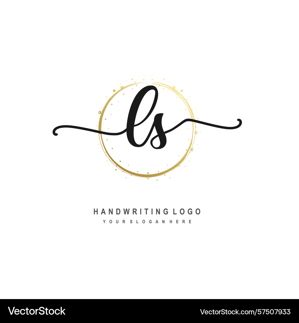 Ls initial handwriting logo with circular wave Ls initial handwriting logo with circular wave Vector Image