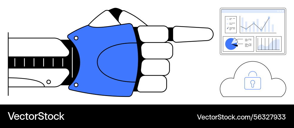 Robotic Hand Data Analytics Dashboard vector image