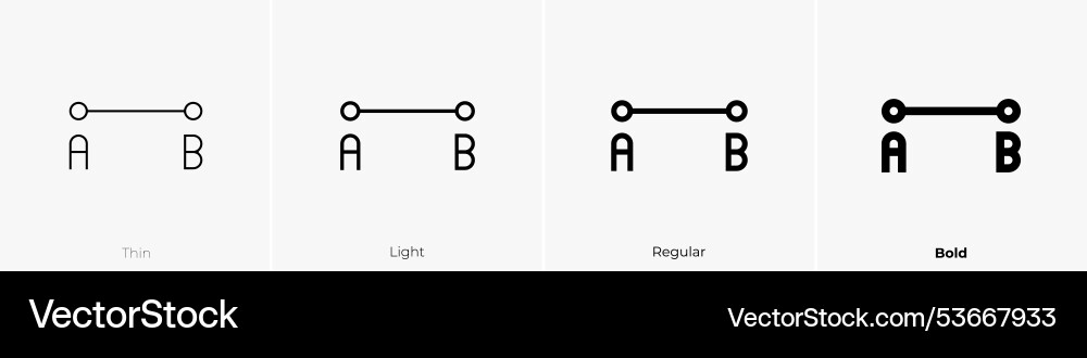 Segment icon thin light regular and bold style Segment icon thin light regular and bold style vector image