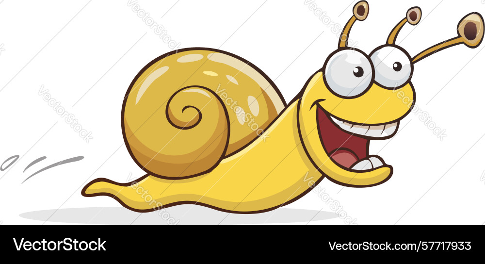 Speedy snail character for fun progress design Vector Image