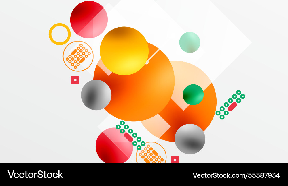 Circles and elements geometric abstract background Vector Image