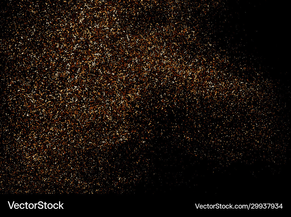 Coffee color grain texture isolated on black vector image