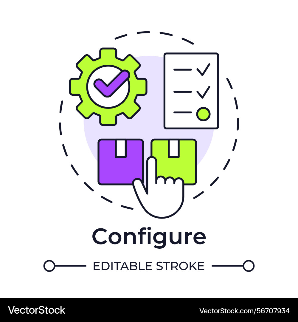 Configure multi color concept icon Configure multi color concept icon Vector Image