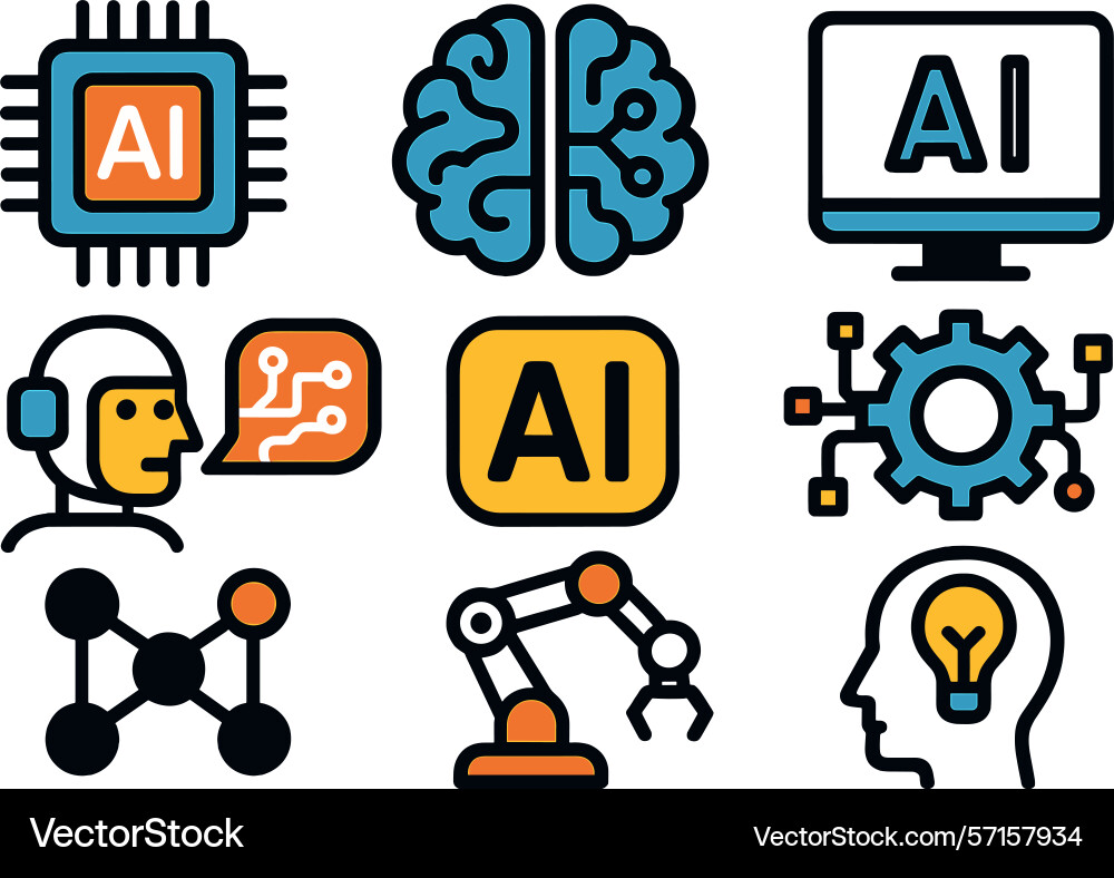 Creative representation of artificial intelligence Vector Image