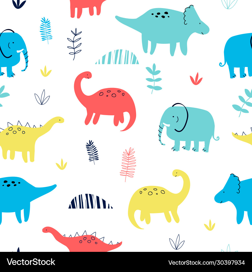 Dinosaur Pattern Print vector image