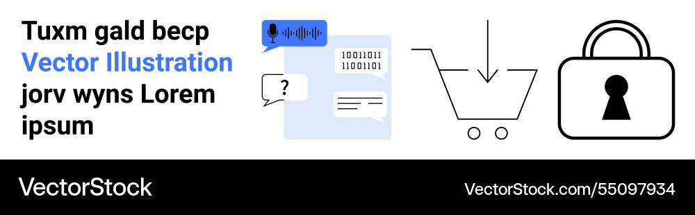 E-commerce icons including shopping cart binary E-commerce icons including shopping cart binary vector image