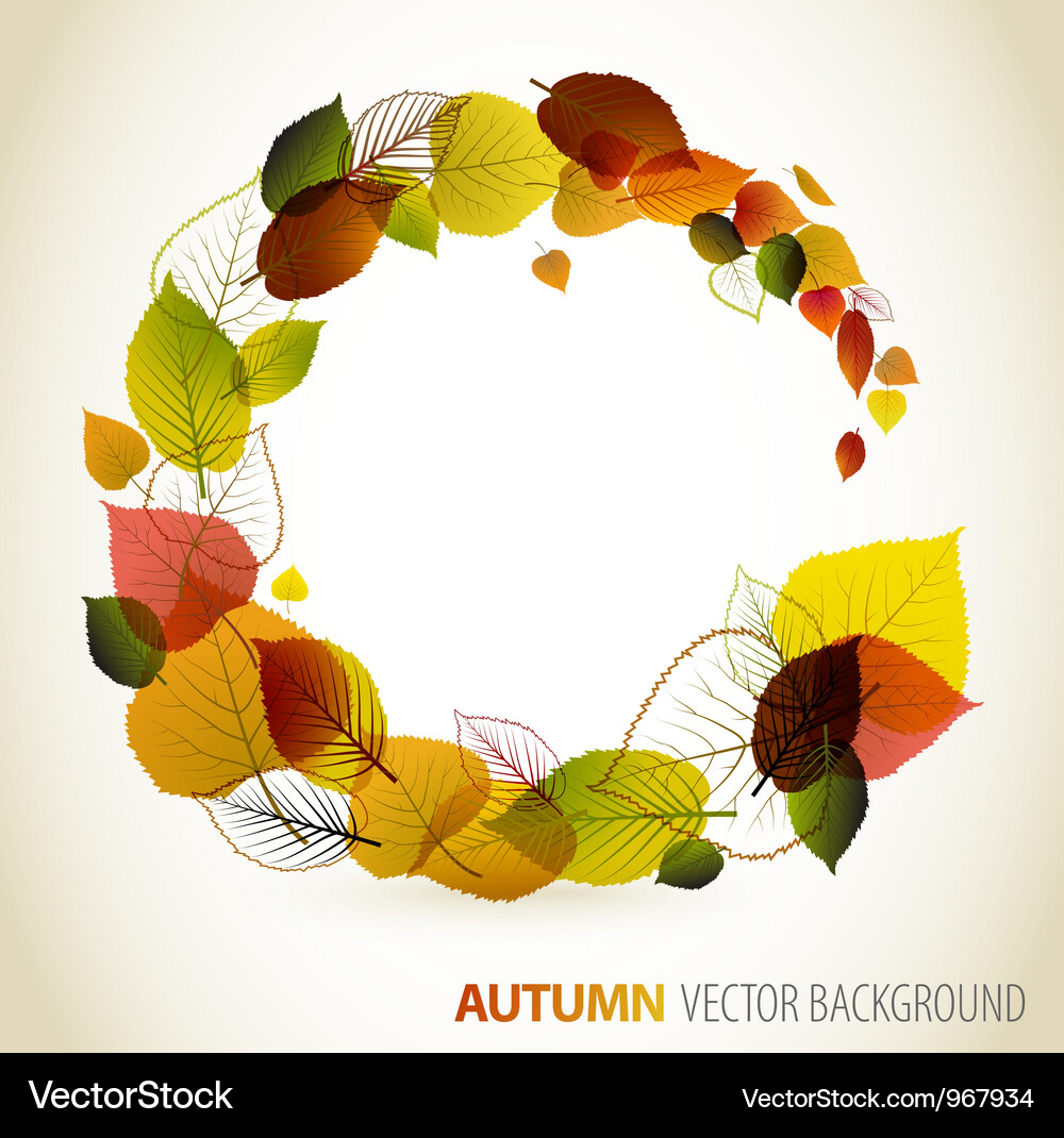 Herbst Blatt Blumen Hintergrund Vektorbild