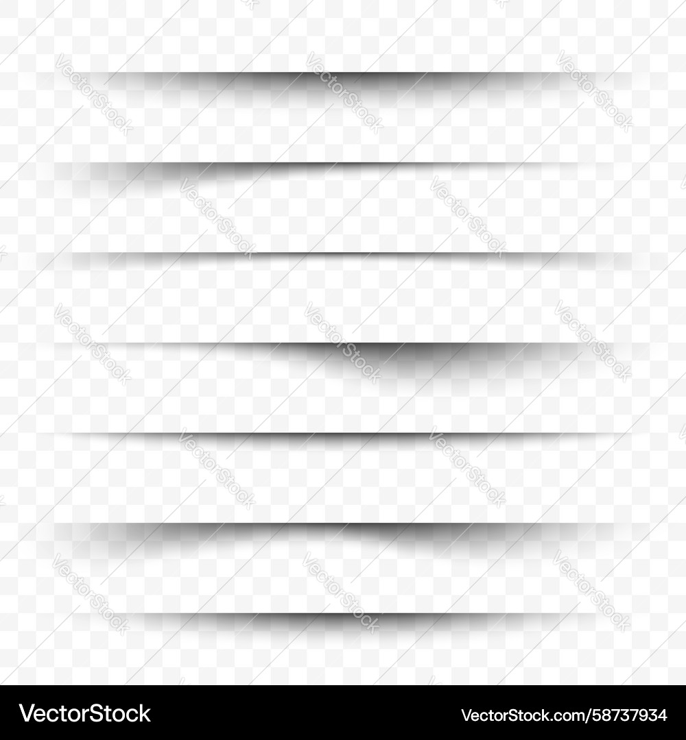 Horizontal shadow overlay effect a set Vector Image
