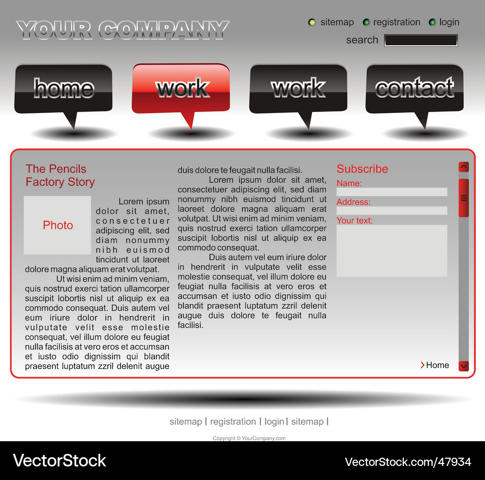 Info website template Vector Image