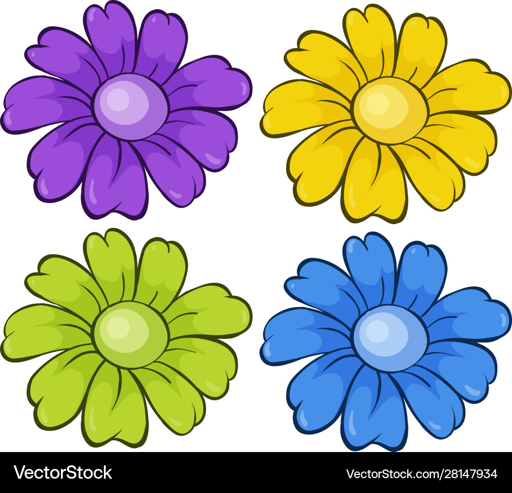 Isolated set flowers Royalty Free Vector Image