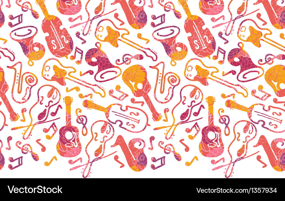 Musical Instruments Pattern Vector Image