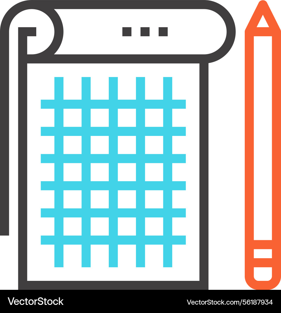 Notebook flat line web icon concept Notebook flat line web icon concept vector image